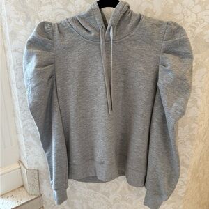 Rebecca Minkoff Janine Hoodie Gray Puff Sleeves Size Medium